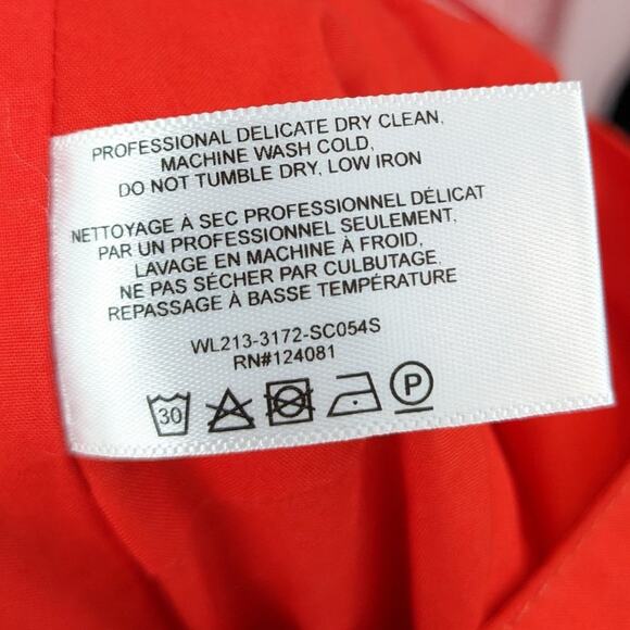 Proenza Schouler White Label Red Orange The Poplin Apron Dress Size 0 - Picture 8 of 9